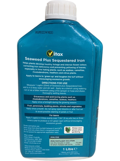 Vitax | Seaweed Plus Sequestered Iron | 1 Litre