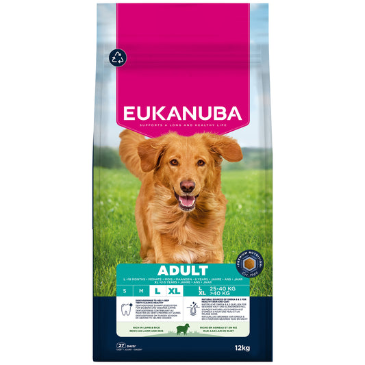 Eukanuba| Adult L/XL Dog Dry- Lamb & Rice- With Dentadefense- 12kg