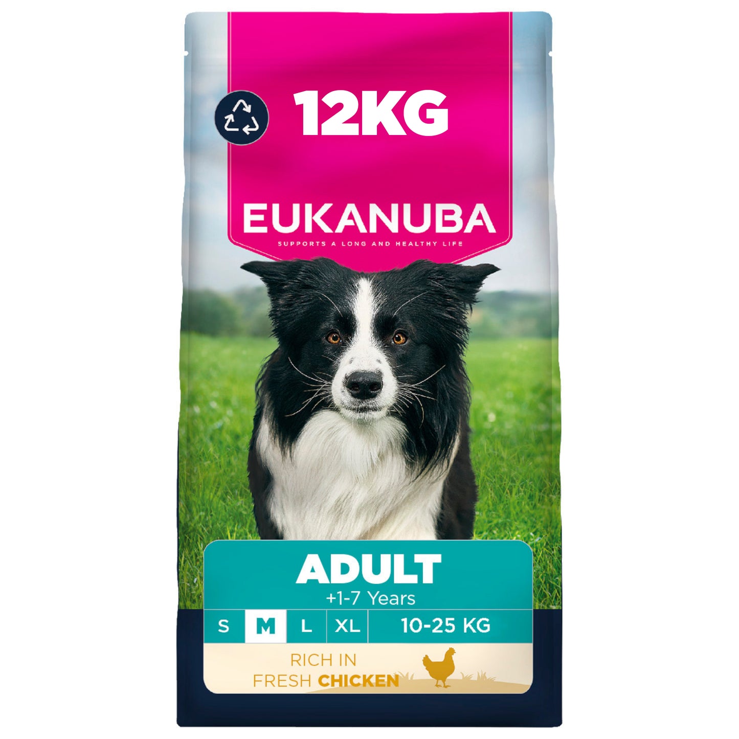 Eukanuba| Adult Medium Dry- Chicken- No Artificial Flavours/Colours- 12kg