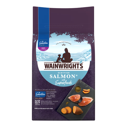 Wainwright's Sensitive Puppy Dry Dog Food Salmon With Superfoods 12kg