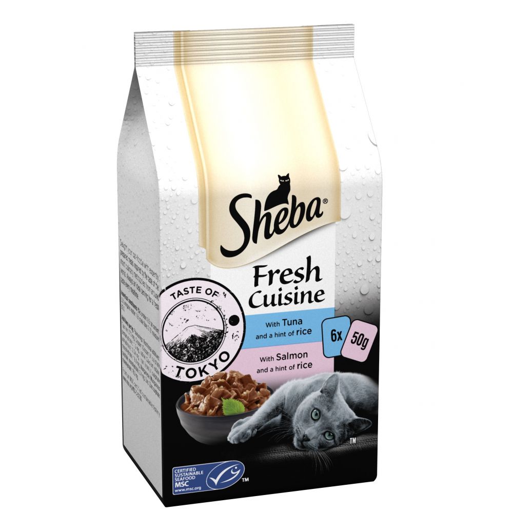 Sheba Fresh Cuisine Cat Pouches Taste of Tokyo MSC Collection in Gravy, 6 X 50g