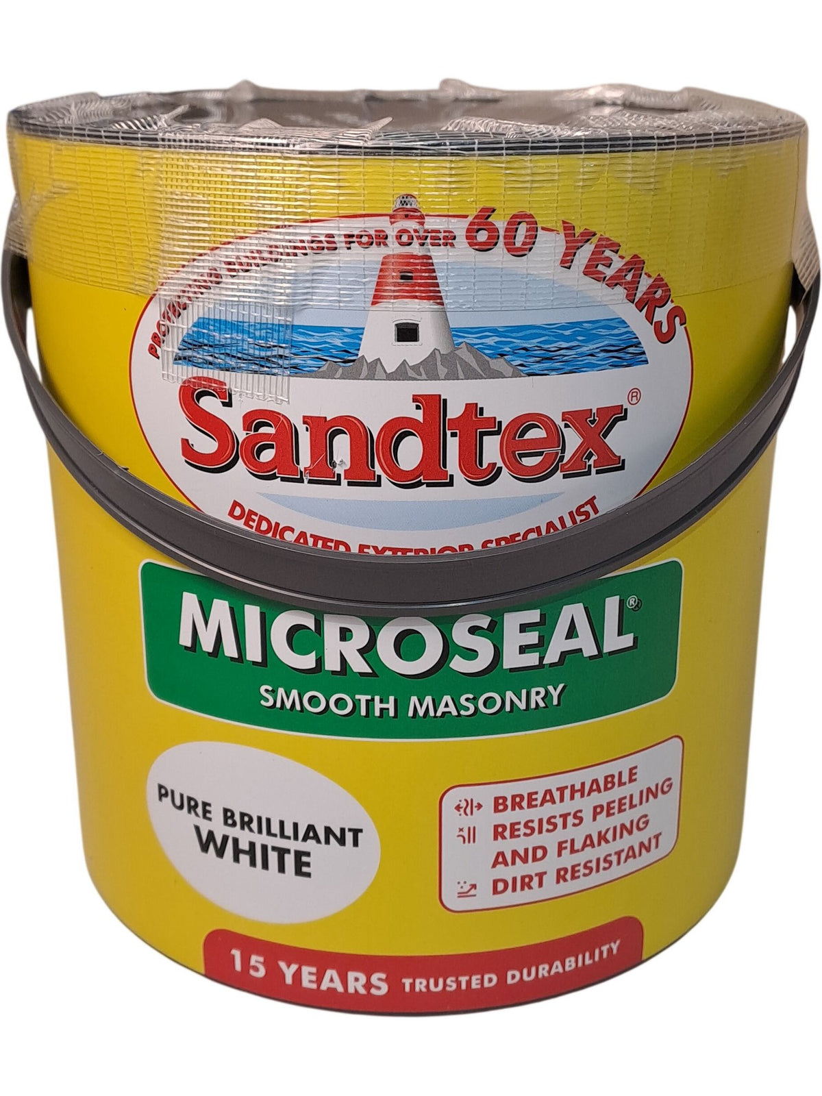 Sandtex | Microseal Smooth Masonry Paint | Pure Brilliant White | 2.5L