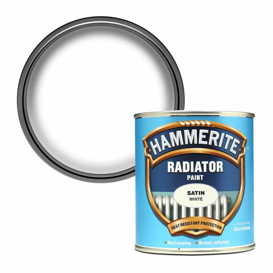 Hammerite| Radiator Paint| Satin White| 0.5L