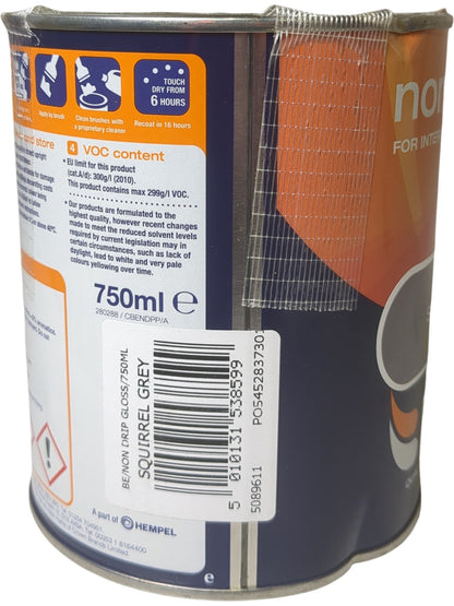 Berger | Non Drip Gloss Paint | Squirrel Grey | 750ml