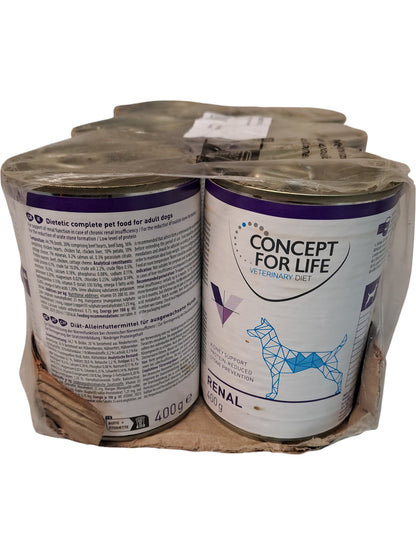 Concept For Life | Renal Veterinary Diet Dog Food | 6x400g Cans