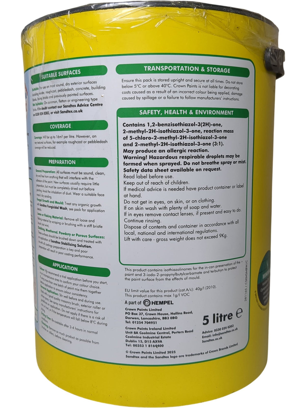 Sandtex | Microseal Smooth Masonry Paint | French Grey | 5L