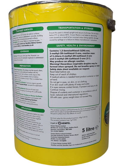 Sandtex | Microseal Smooth Masonry Paint | French Grey | 5L