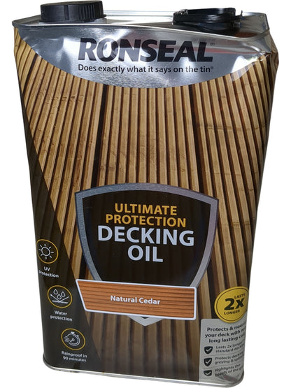 Ronseal | Ultimate Protection Decking Oil | Natural Cedar | 5L