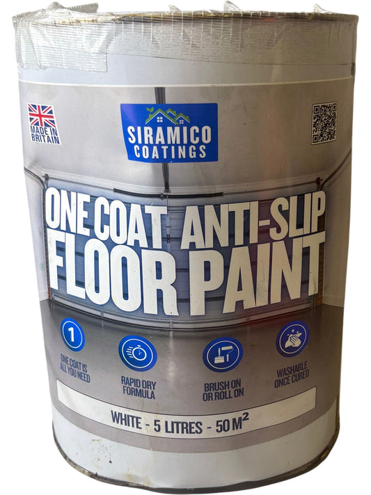 Siramico Coatings One Coat Anti-Slip Floor Paint White 5 Litres