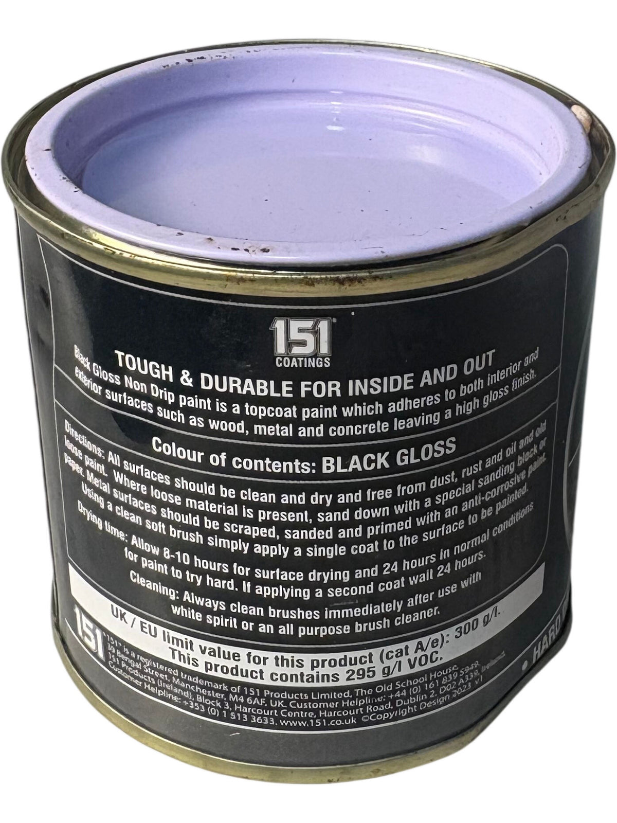 151 Coatings Black Gloss Non Drip Paint 300ml