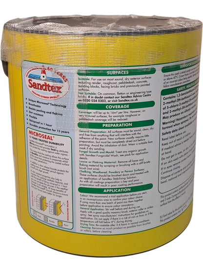 Sandtex | Microseal Smooth Masonry Paint | Pure Brilliant White | 2.5L