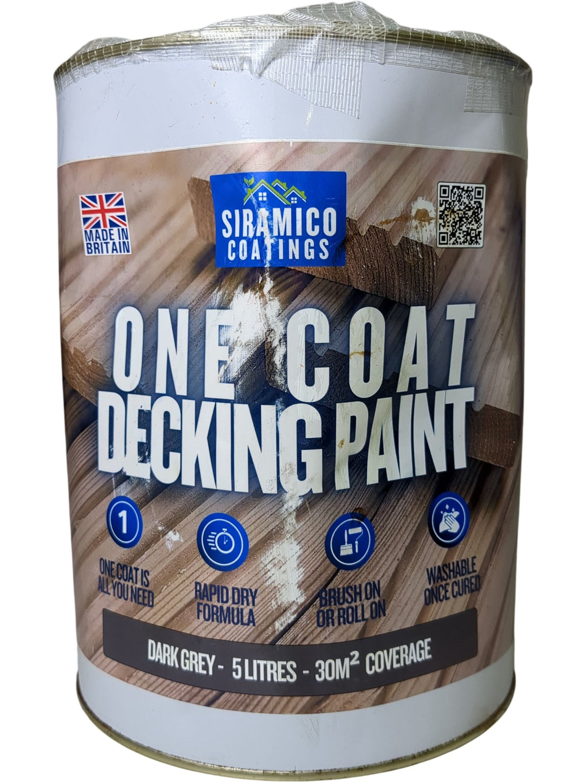 Siramico Coatings | One Coat Decking Paint | Dark Grey | 5L