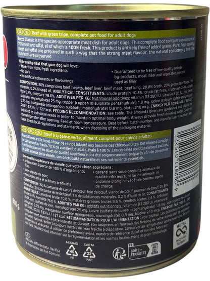 Rocco Classic Dog Food Beef with Green Tripe 800g