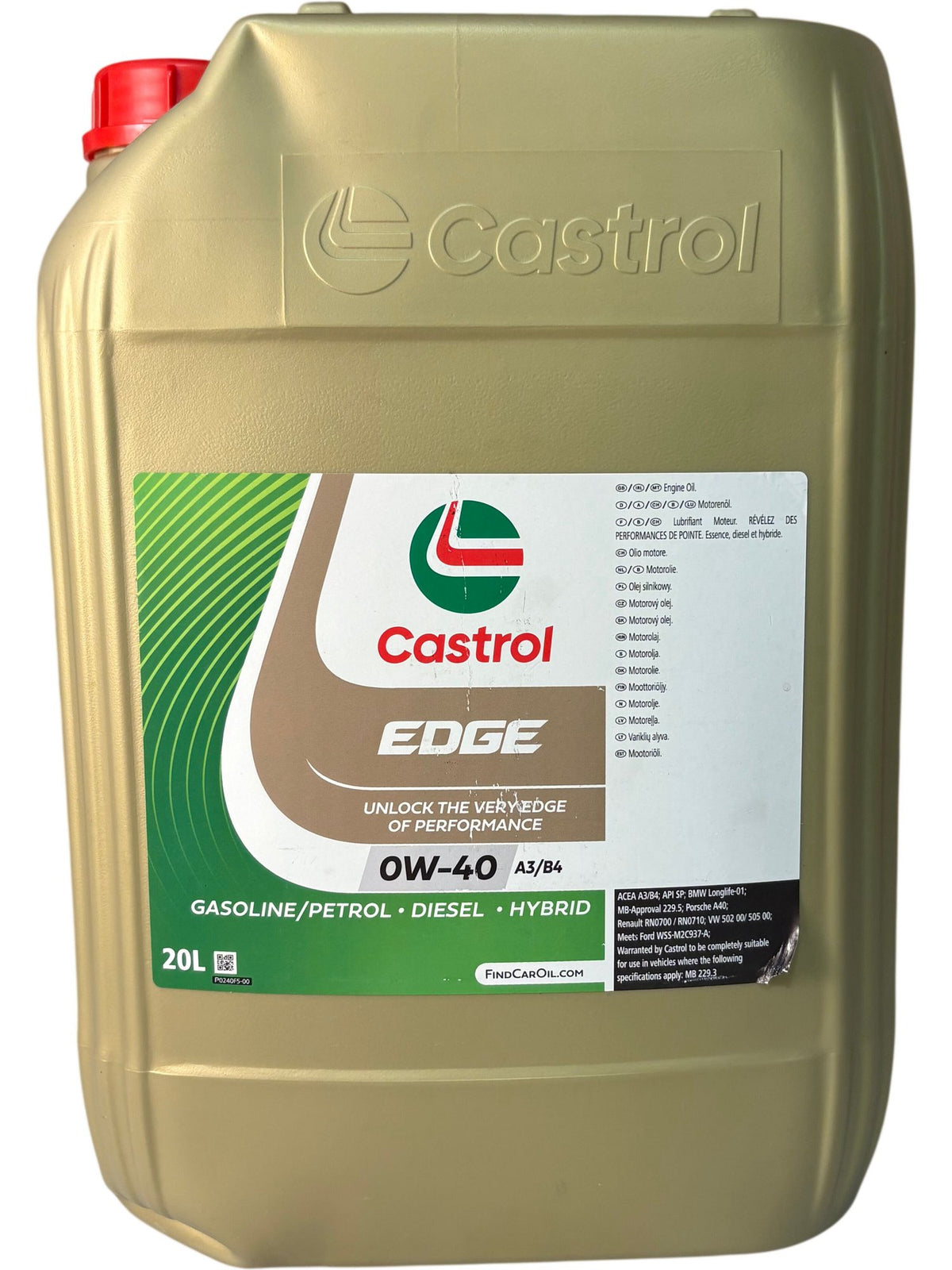Castrol Edge 0W-40 20L