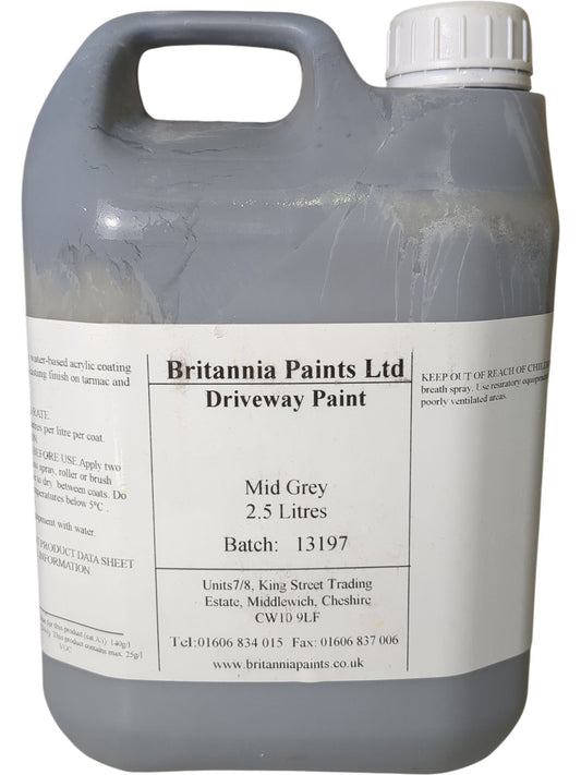 Britannia Paints | Driveway Paint | Mid Grey | 2.5L