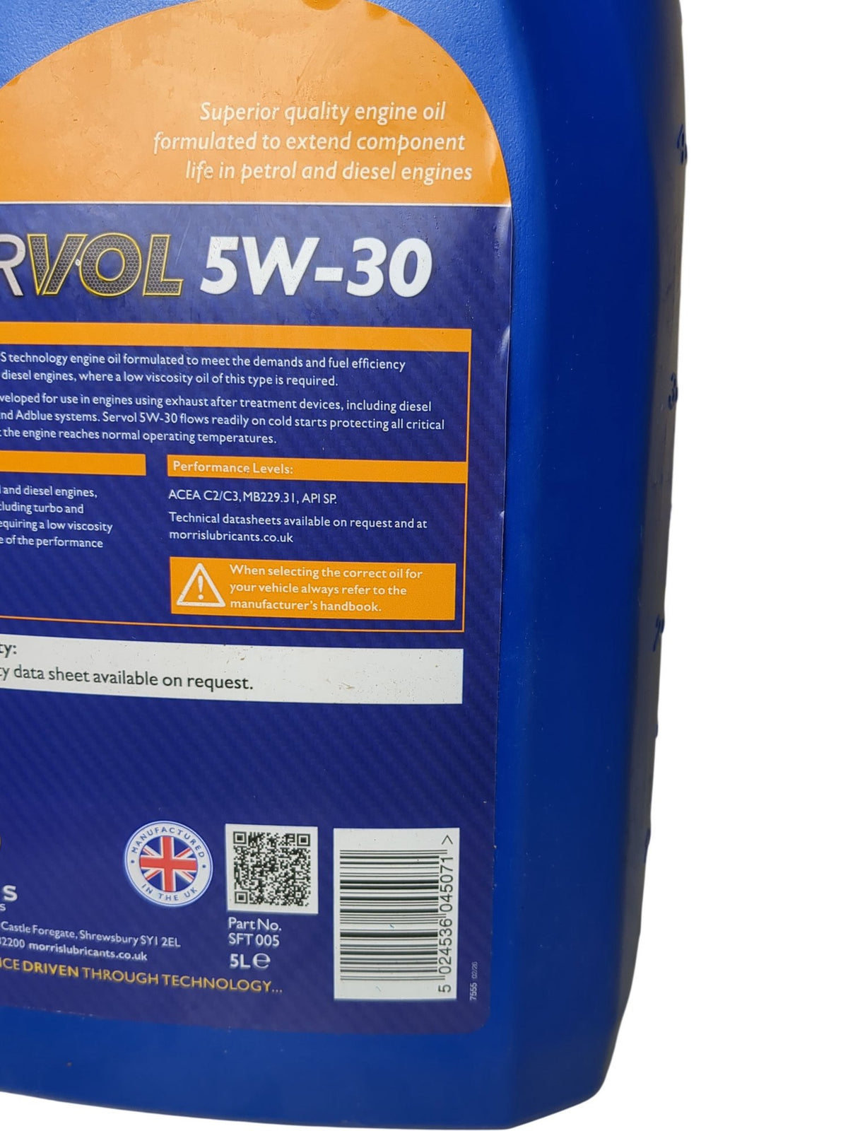 Morris | Servol 5W-30 Passenger Car Engine Oil | 5L