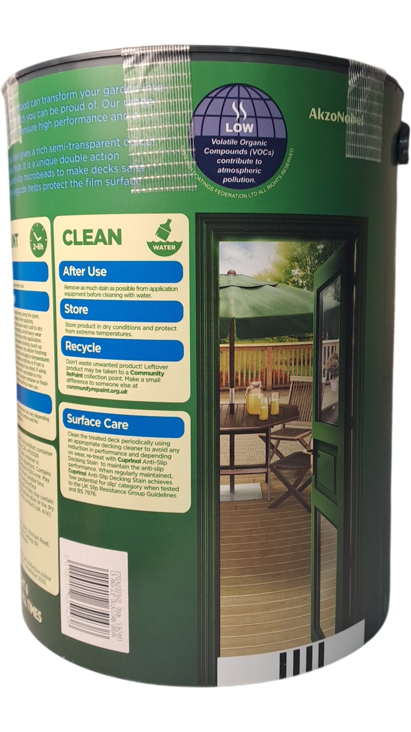 Cuprinol | Anti-Slip Decking Stain | Urban Slate | 5L