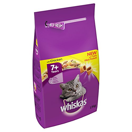 Whiskas 7+ Senior Dry Cat Food with Chicken, 1.9kg