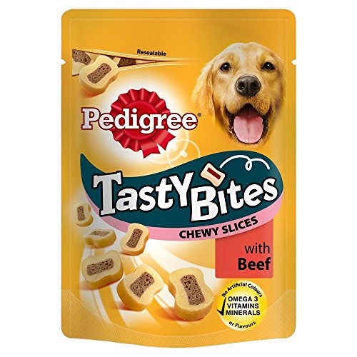 Pedigree Tasty Minis Adult Dog Treats Beef & Poultry Chewy Slices (155g)