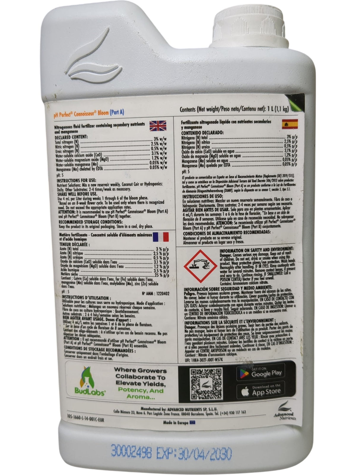 Advanced Nutrients | Connoisseur Bloom Part A | 1L