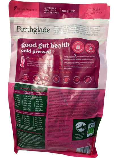 Forthglade | Cold Pressed Natural Dry Dog Food | Salmon with Sweet Potato | 2KG