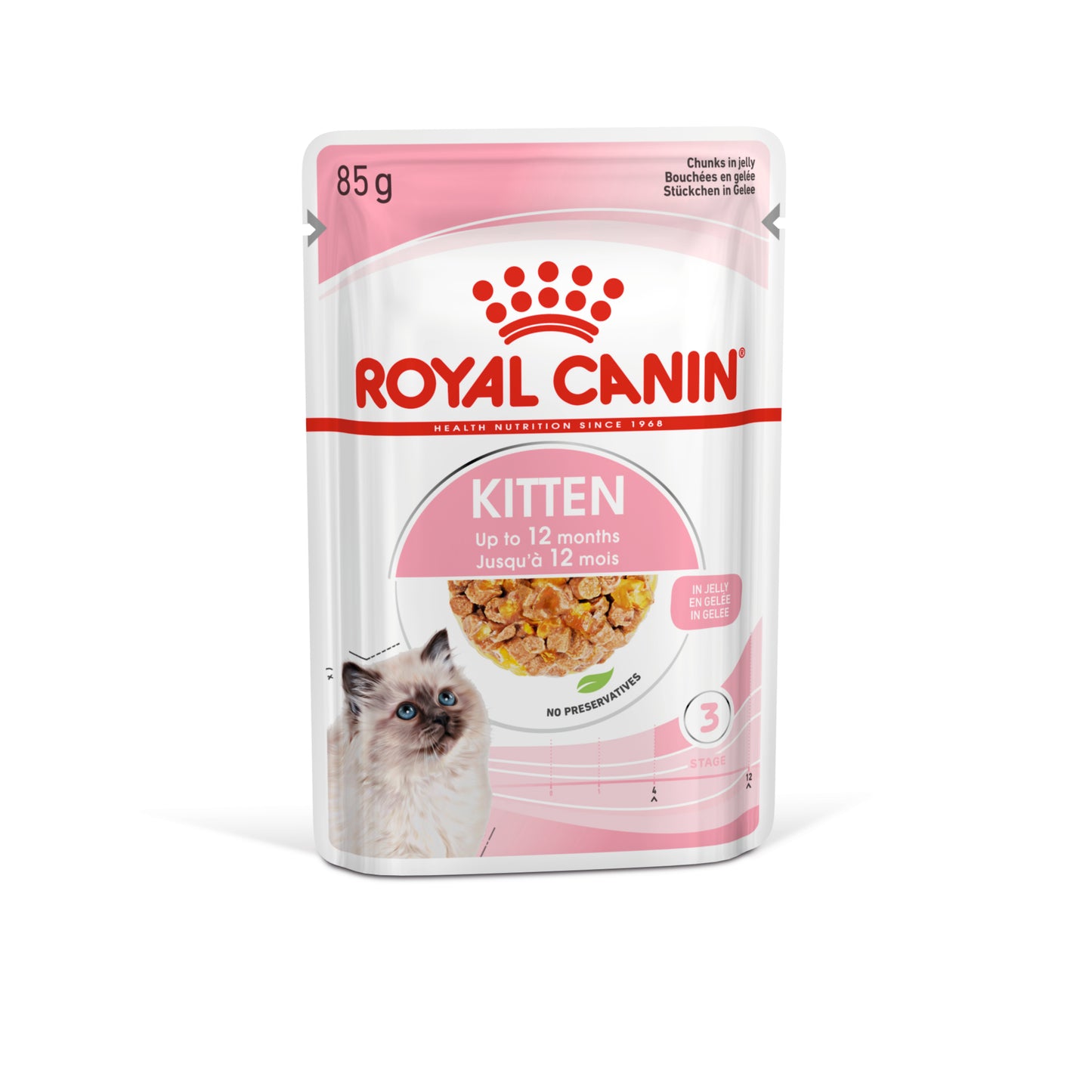 ROYAL CANIN Feline Health Nutrition Kitten Wet Cat Food in Jelly - 48 x 85g