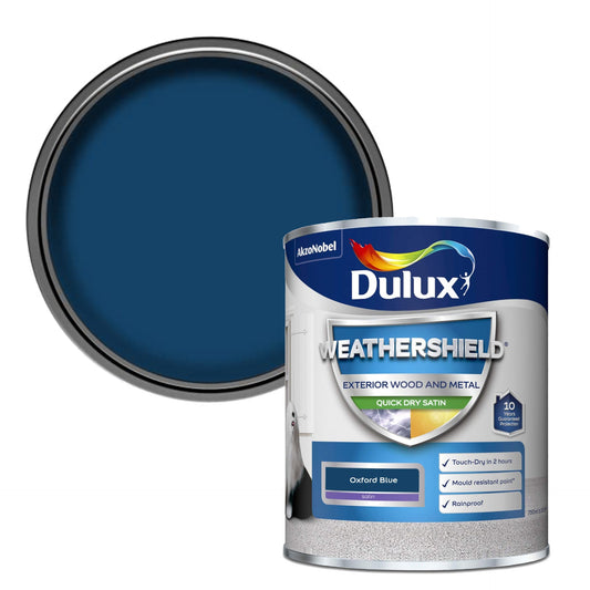 Dulux| Weathershield| Quick Dry Satin| Oxford Blue|750ml