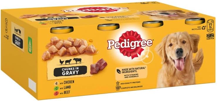 Imperfect Picks:  Re-Boxed Pedigree Lamb chunks in gravy Dog Food (Wet) 24 tins x 390g