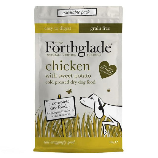 Forthglade Natural Grain Free Chicken Cold Pressed Dry Dog Food, 2kg