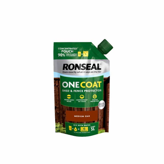 2 x 950ml| Ronseal| One Coat Pouch-Medium Oak