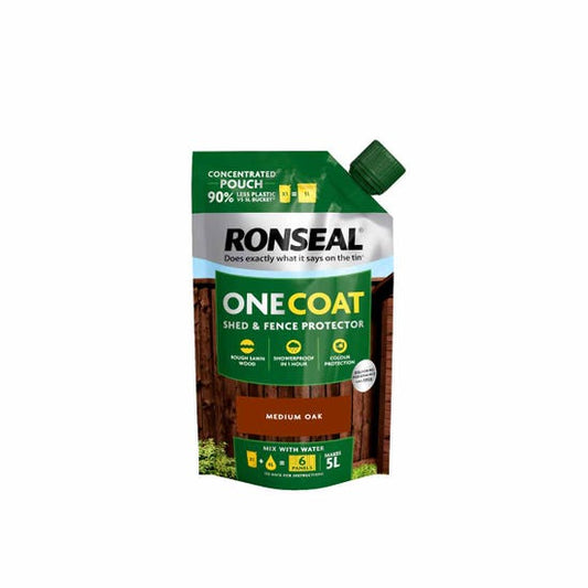 2 x 950ml| Ronseal| One Coat Pouch-Medium Oak