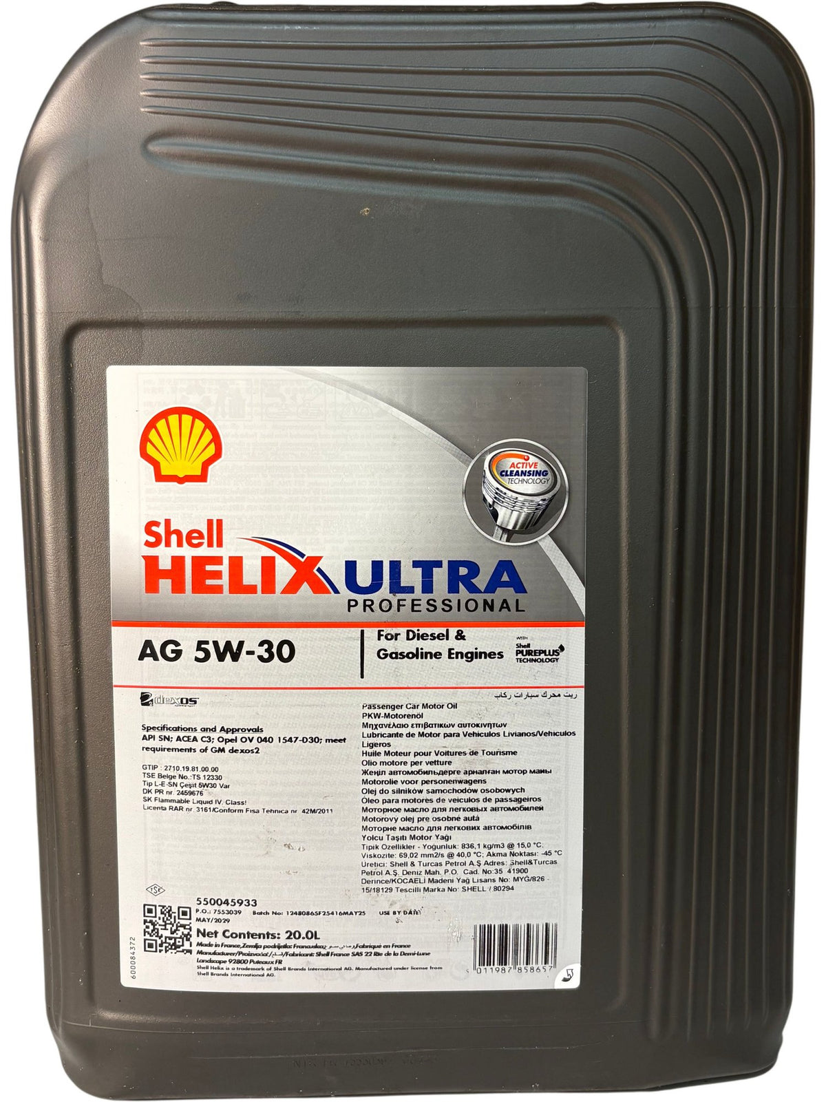 Shell Helix Ultra Professional Motor Oil AG 5W-30 20L