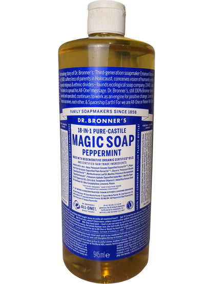 Dr. Bronner's | 18-in-1 Pure-Castile Magic Soap | Peppermint | 945ml