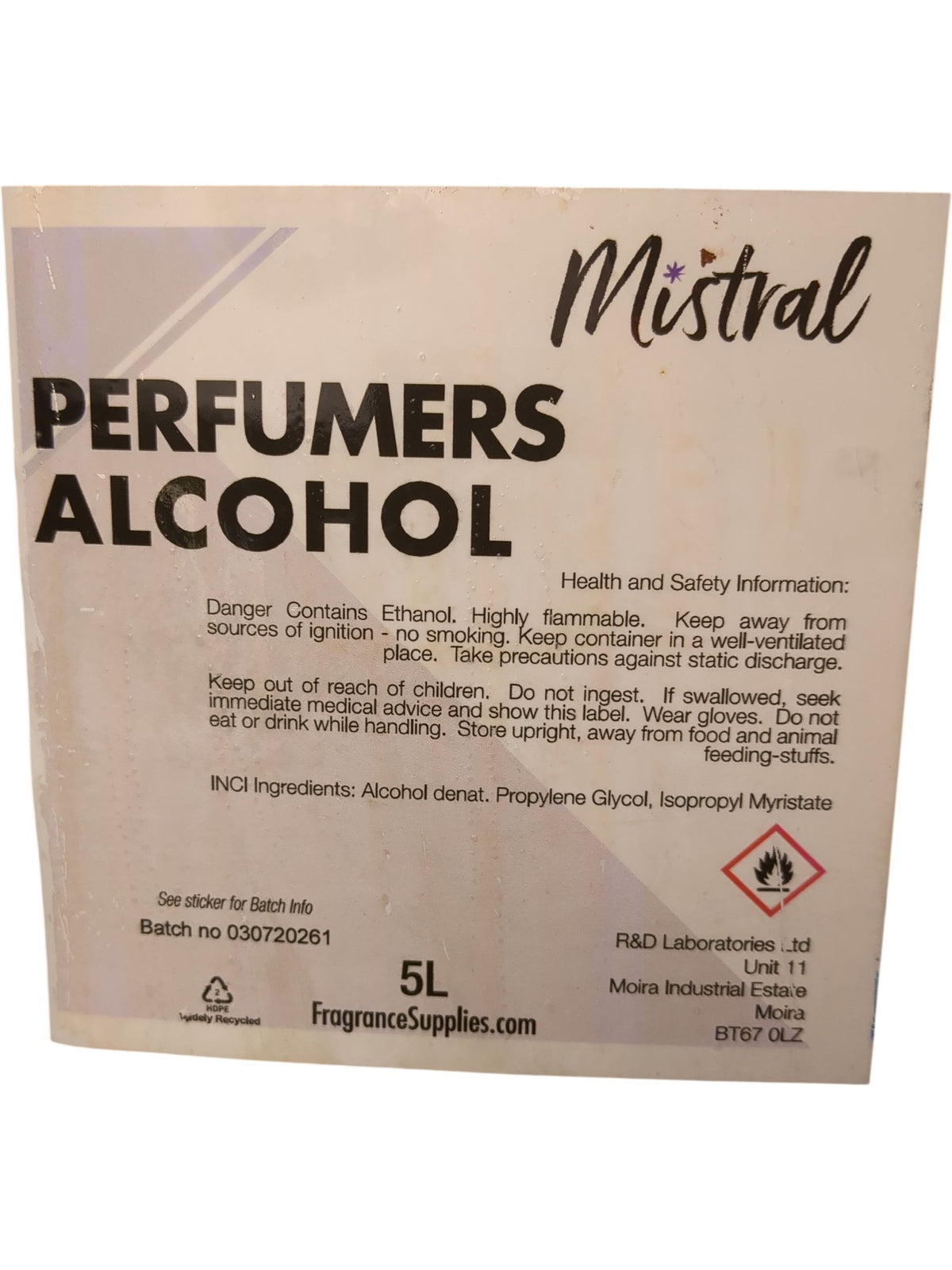Mistral | Perfumers Alcohol | 5L