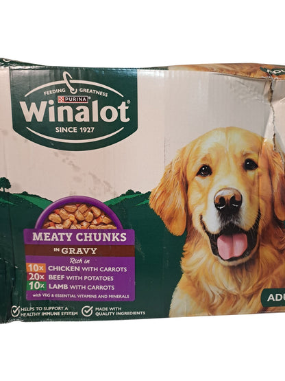 Winalot | Meaty Chunks in Gravy | Mega Pack | 40 Pouches x 100g