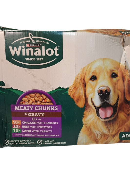 Winalot | Meaty Chunks in Gravy | Mega Pack | 40 Pouches x 100g
