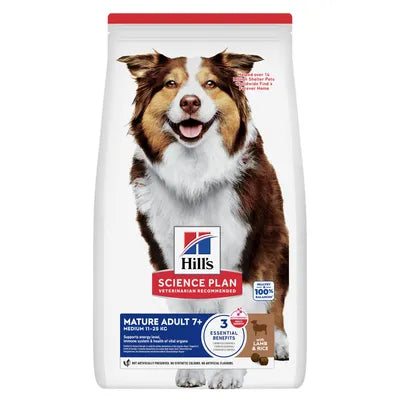 Hill's Science Plan Dog|Mature Adult 7+ Medium- Lamb/Rice-14kg