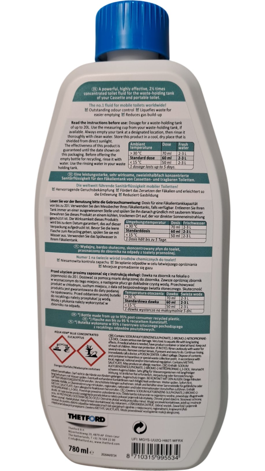 Thetford | Aqua Kem Blue Concentrated | Eucalyptus | 780ml