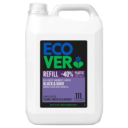 Ecover Refill - Delicate Laundry Liquid - Black & Dark - Lime & Lotus - 5L