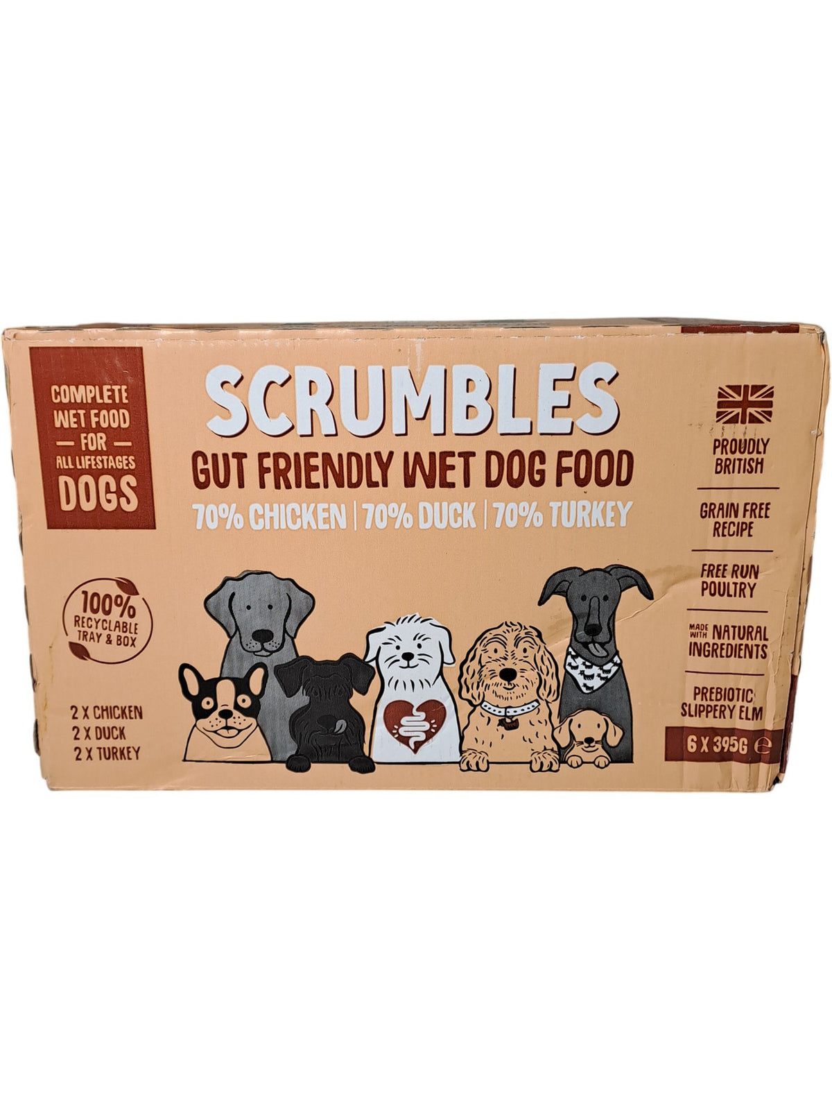 Scrumbles | Gut Friendly Wet Dog Food | Mixed Flavors | 6x395g