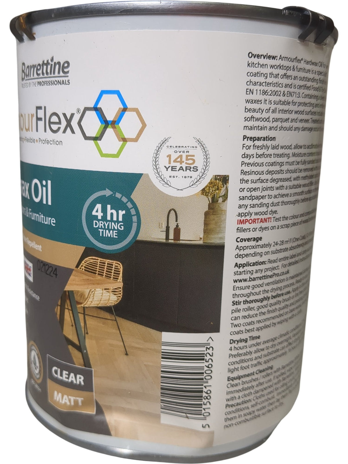 Barrettine | ArmourFlex Hardwax Oil | 021224 | 1L