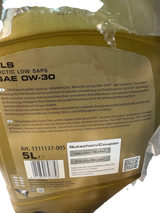 Ravenol Synthetic Motor Oil OW-30 5L