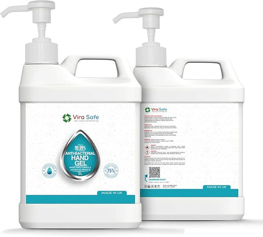 2 x 5L|Vira Safe| Anti Bacterial Hand Gel-WITHOUT PUMP