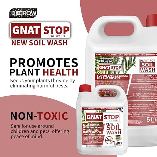 UKGROW| Gnat Stop Plant Pot Soil Wash| 1L