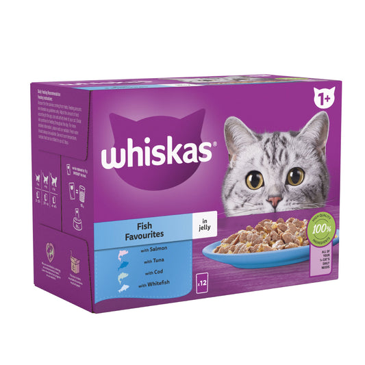 Whiskas Pch 1+ Fish Fav Jel 12x85g