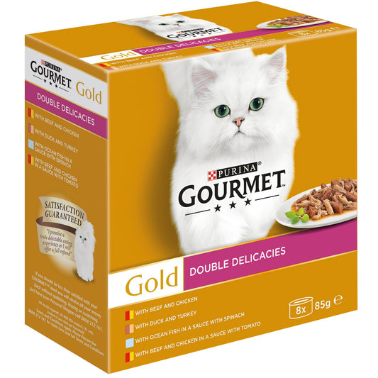 Gourmet Gold Double Delicacies Wet Cat Food, 8 X 85g
