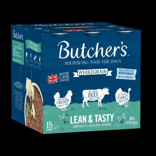 Butchers Lean & Tasty Low Fat Dog Food Tins 390g X 18