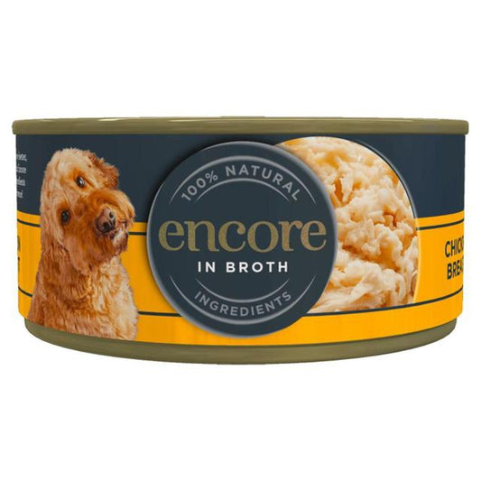 Encore 100% Natural Dog Food Tin 1x(12x156g) Chicken Breast with Rice, Pack of 12
