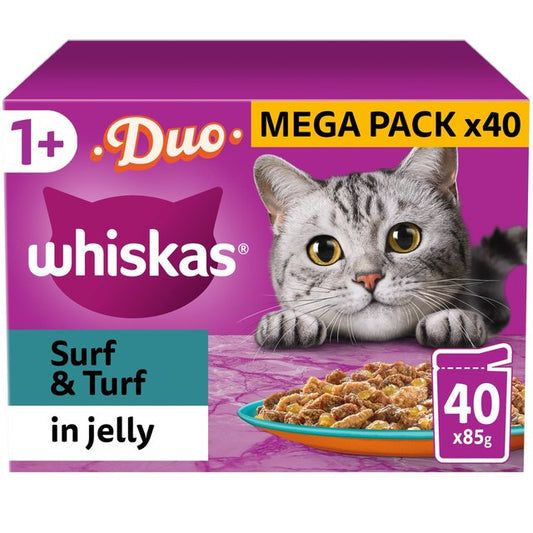 Whiskas Pch 1+ Duo SurfTurf Jel 40x85g