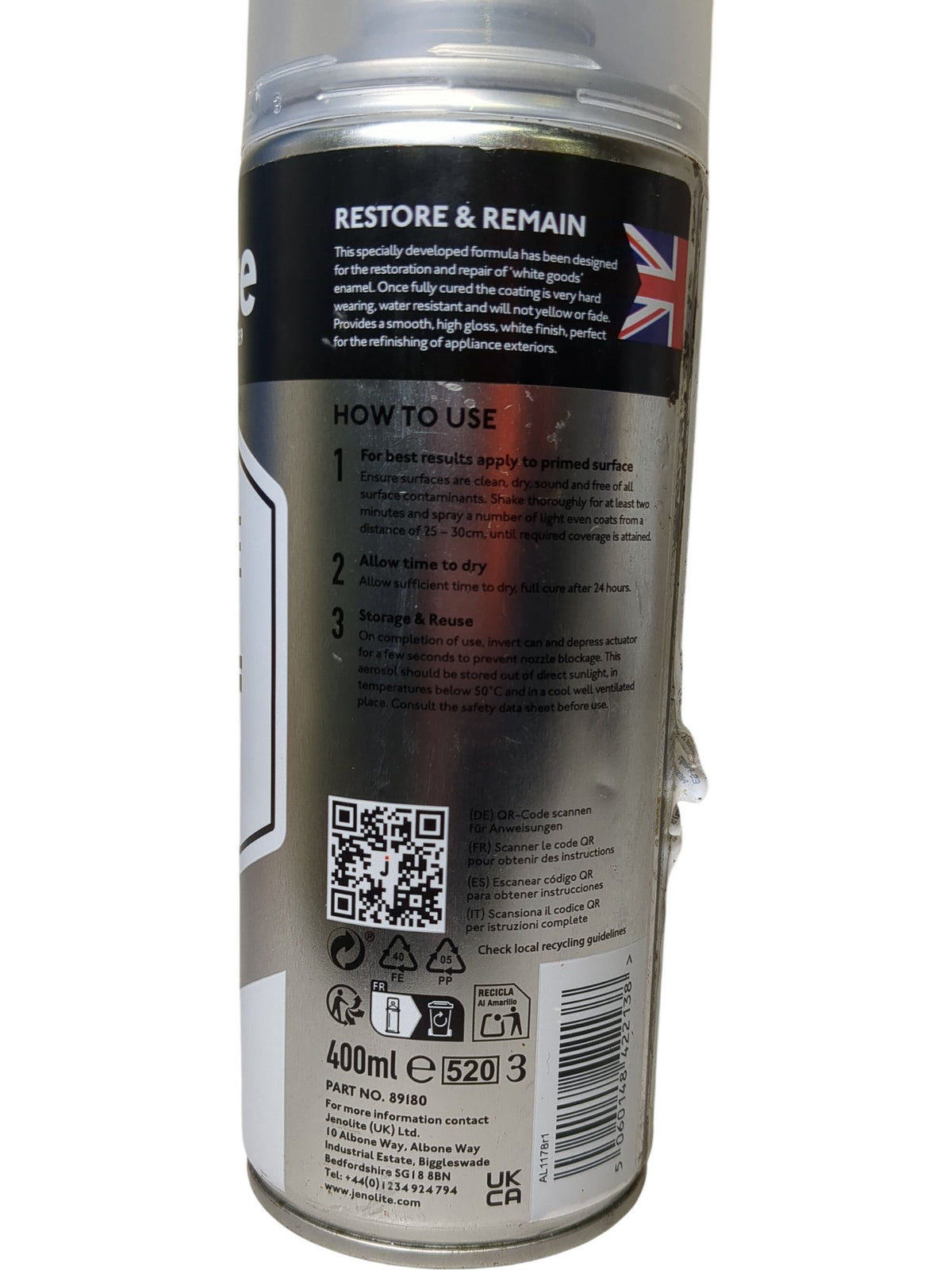 Jenolite | Appliance Enamel Paint | White | 400ml